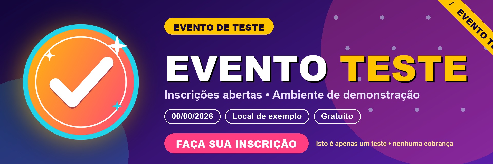Evento teste da plataforma